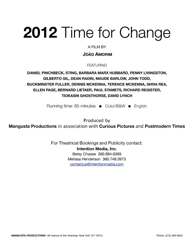 2012: Time for Change Press Kit, page 1